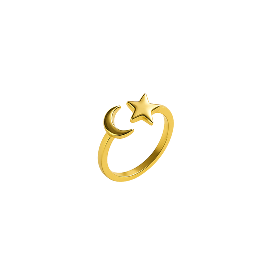 Moon & Star Anxiety Ring