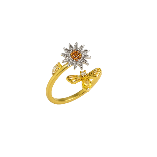 Bee & Bloom Anxiety Ring
