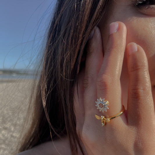 Bee & Bloom Anxiety Ring