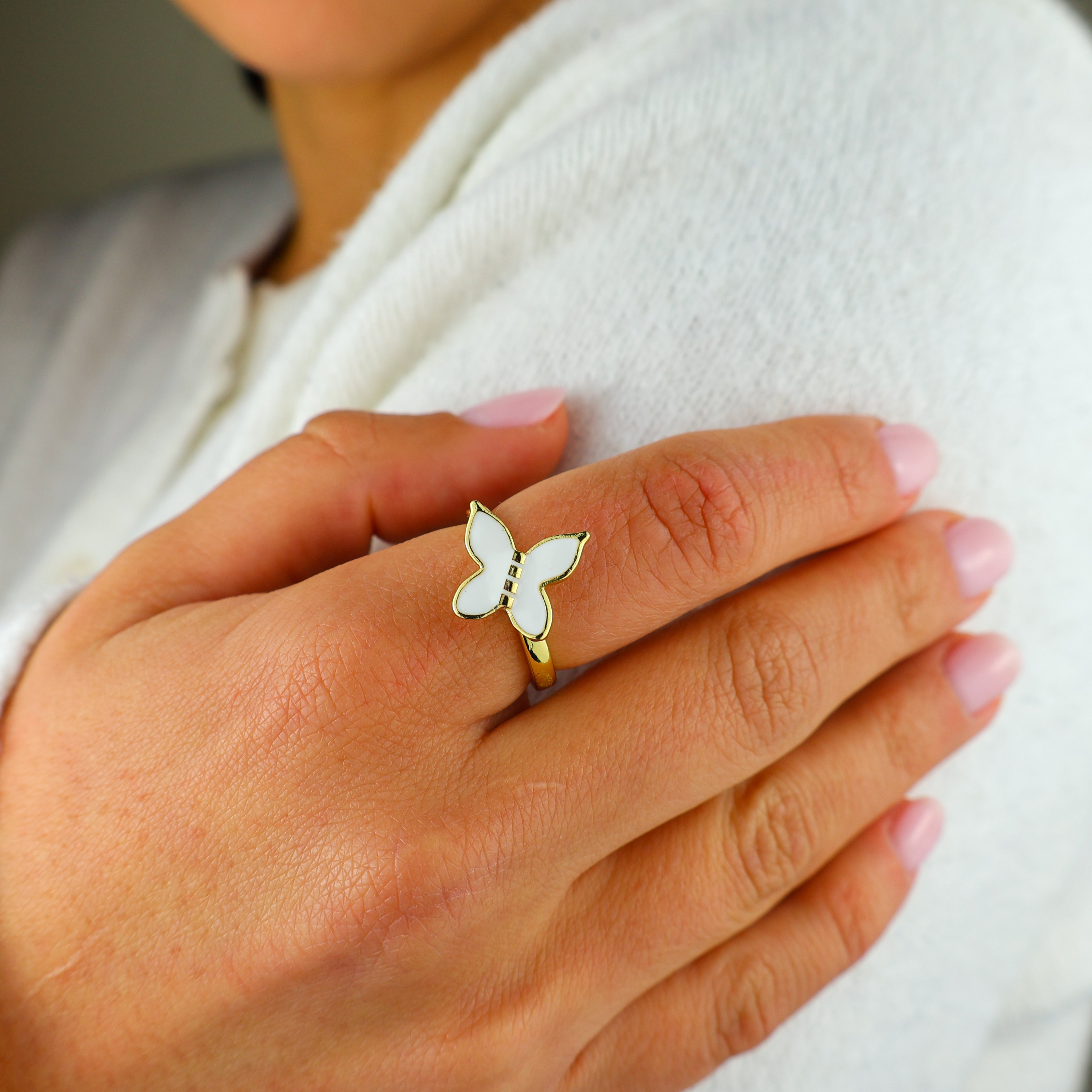 Simple Butterfly Anxiety Ring
