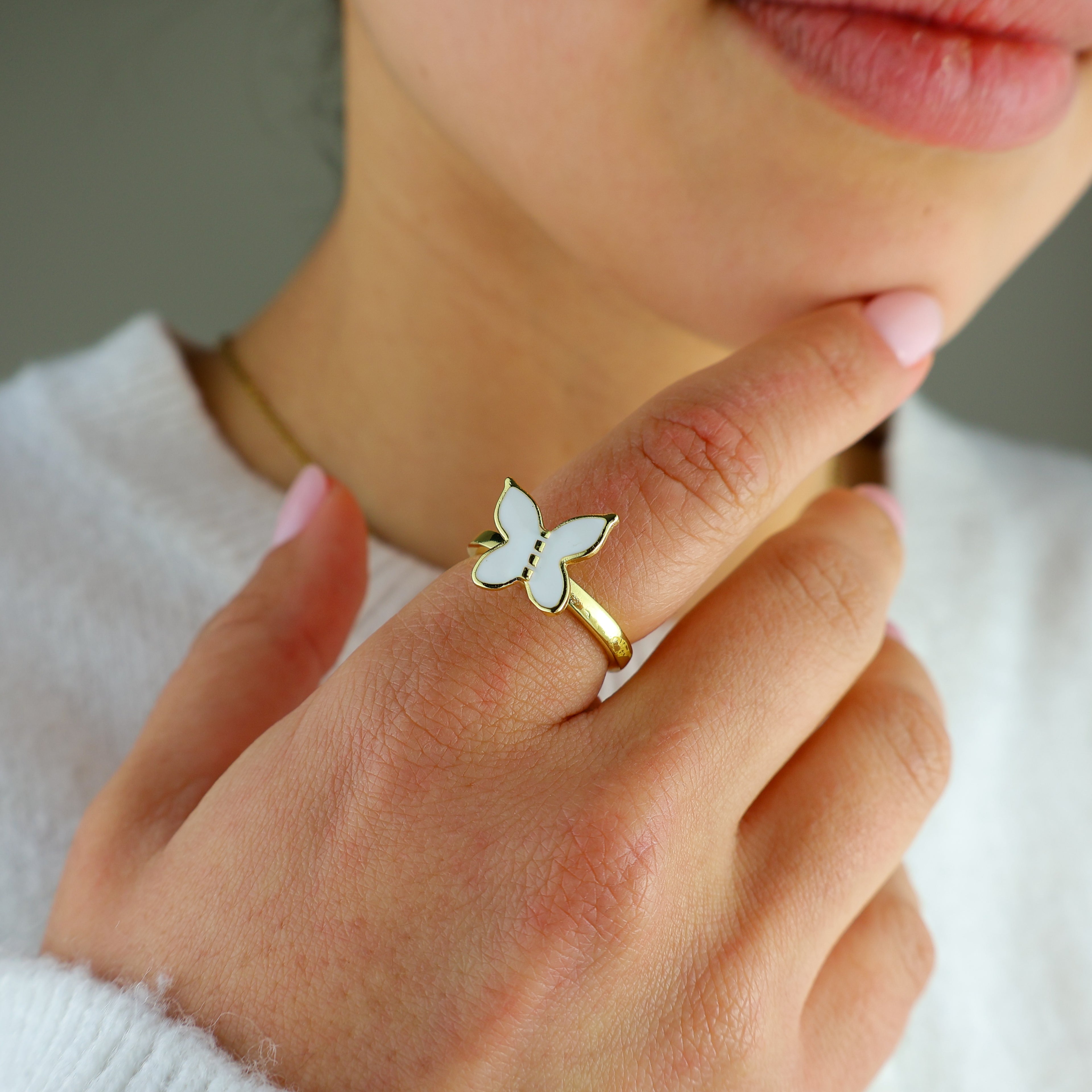 Simple Butterfly Anxiety Ring