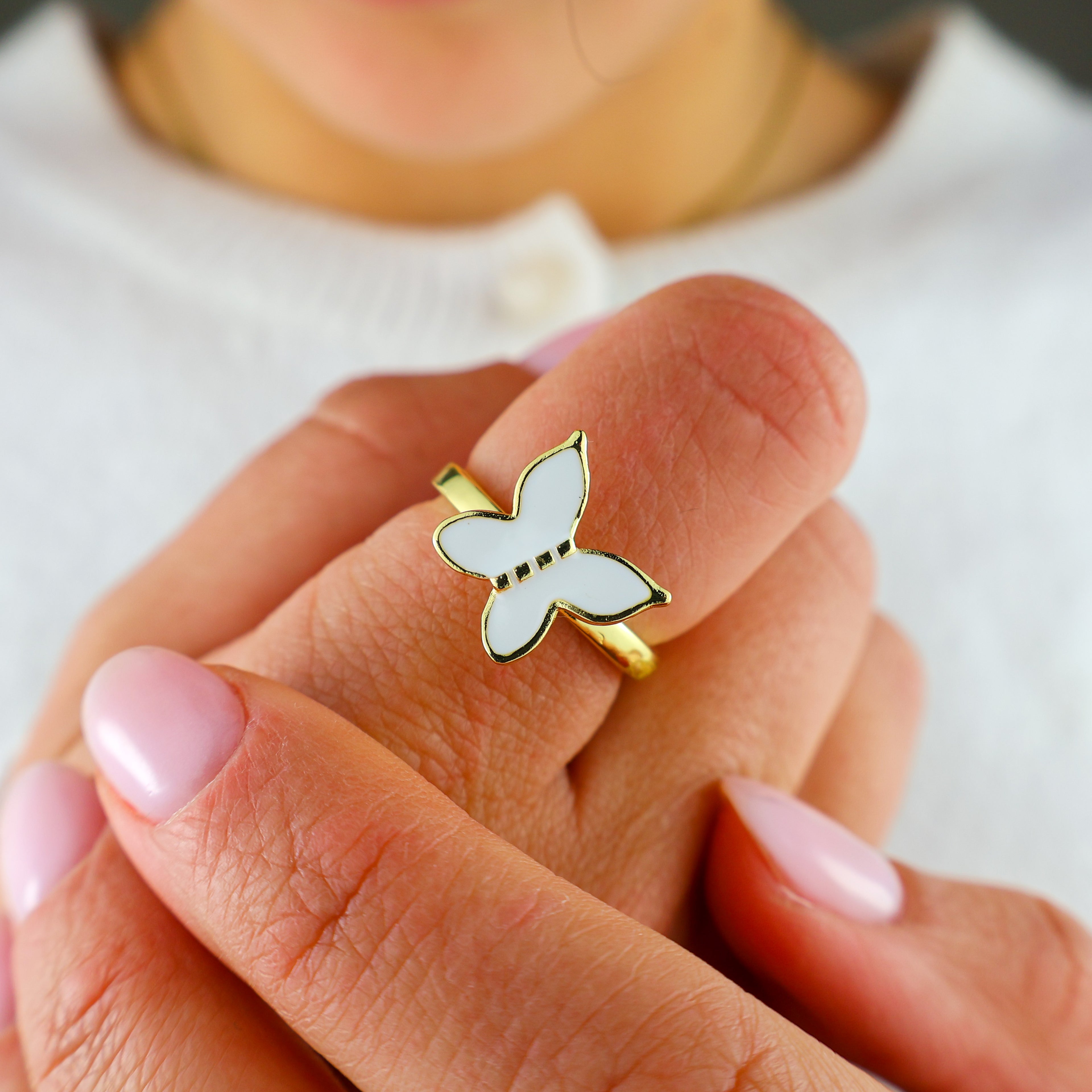 Simple Butterfly Anxiety Ring