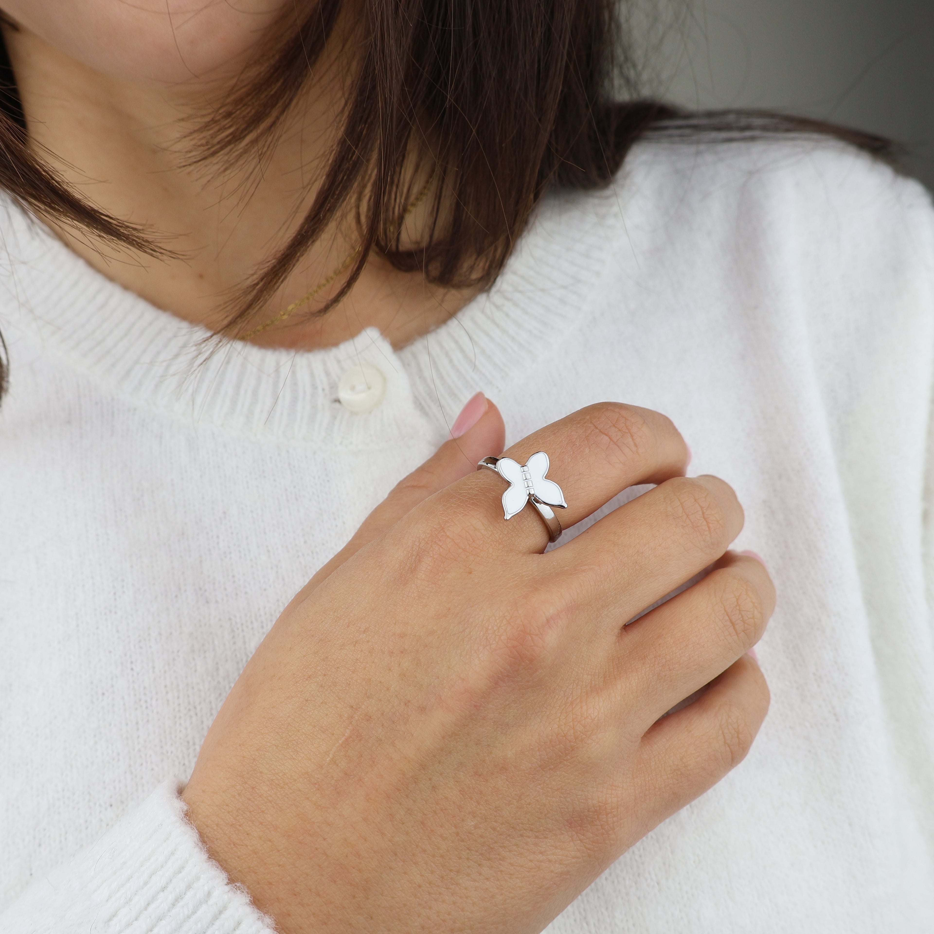 Simple Butterfly Anxiety Ring
