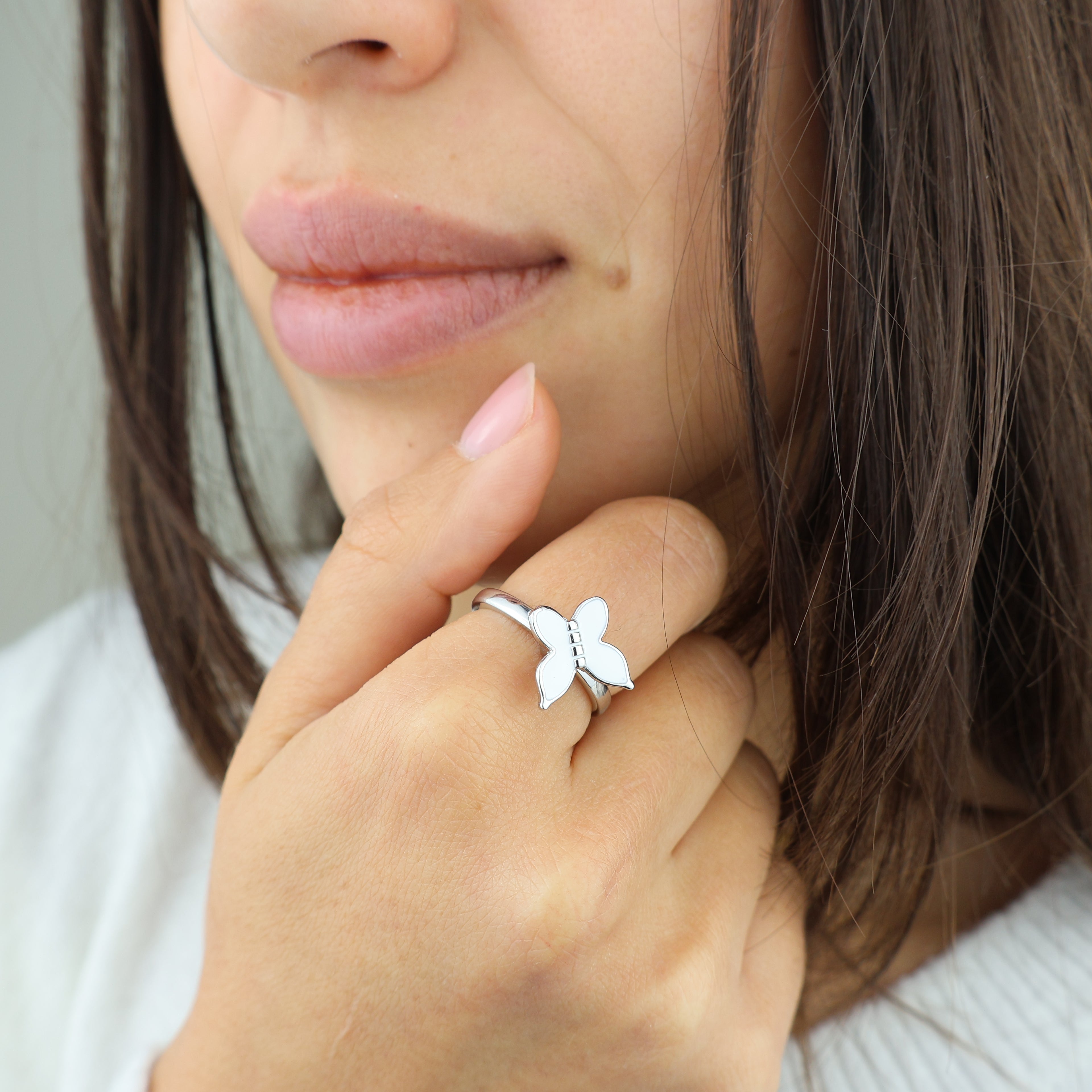Simple Butterfly Anxiety Ring