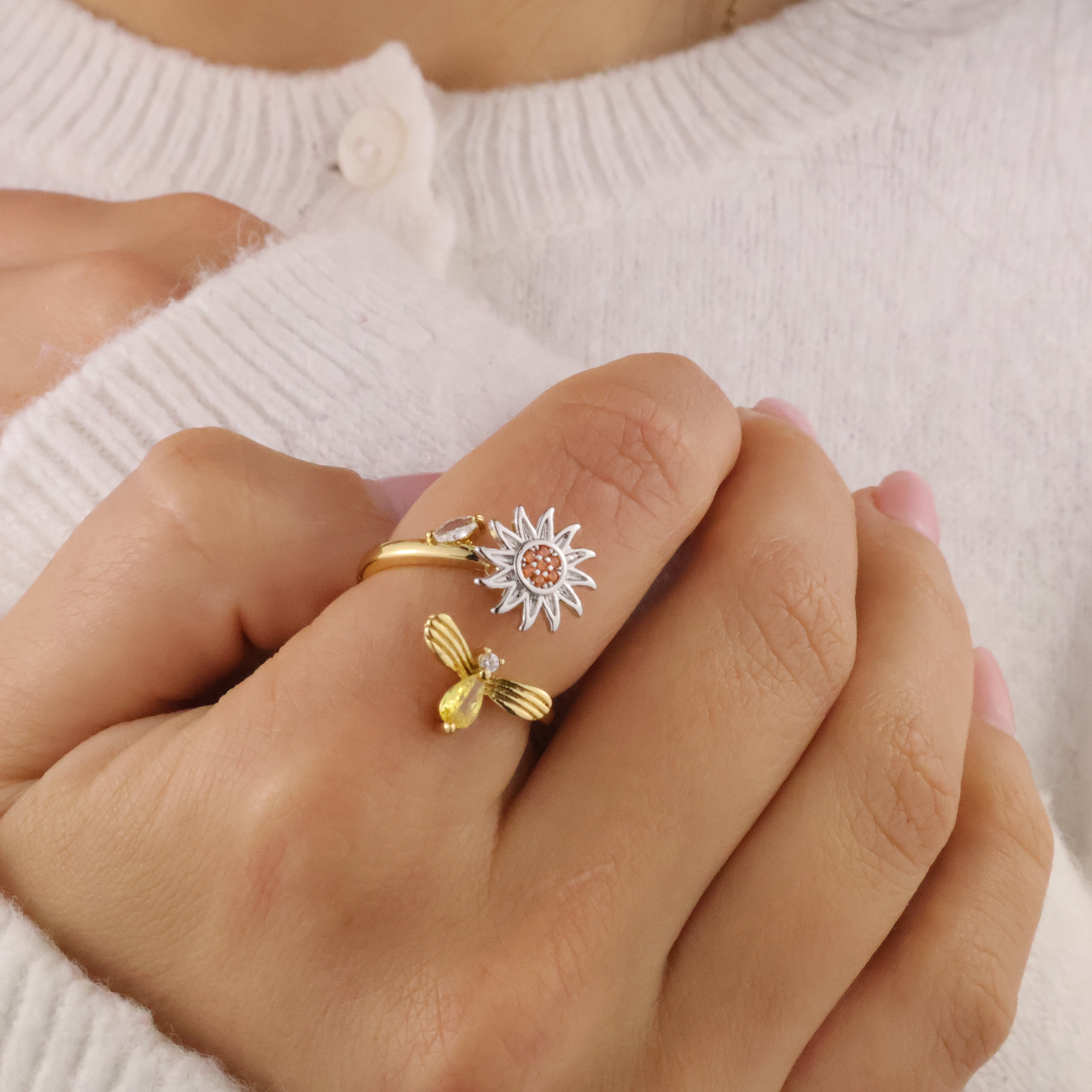 Bee & Bloom Anxiety Ring