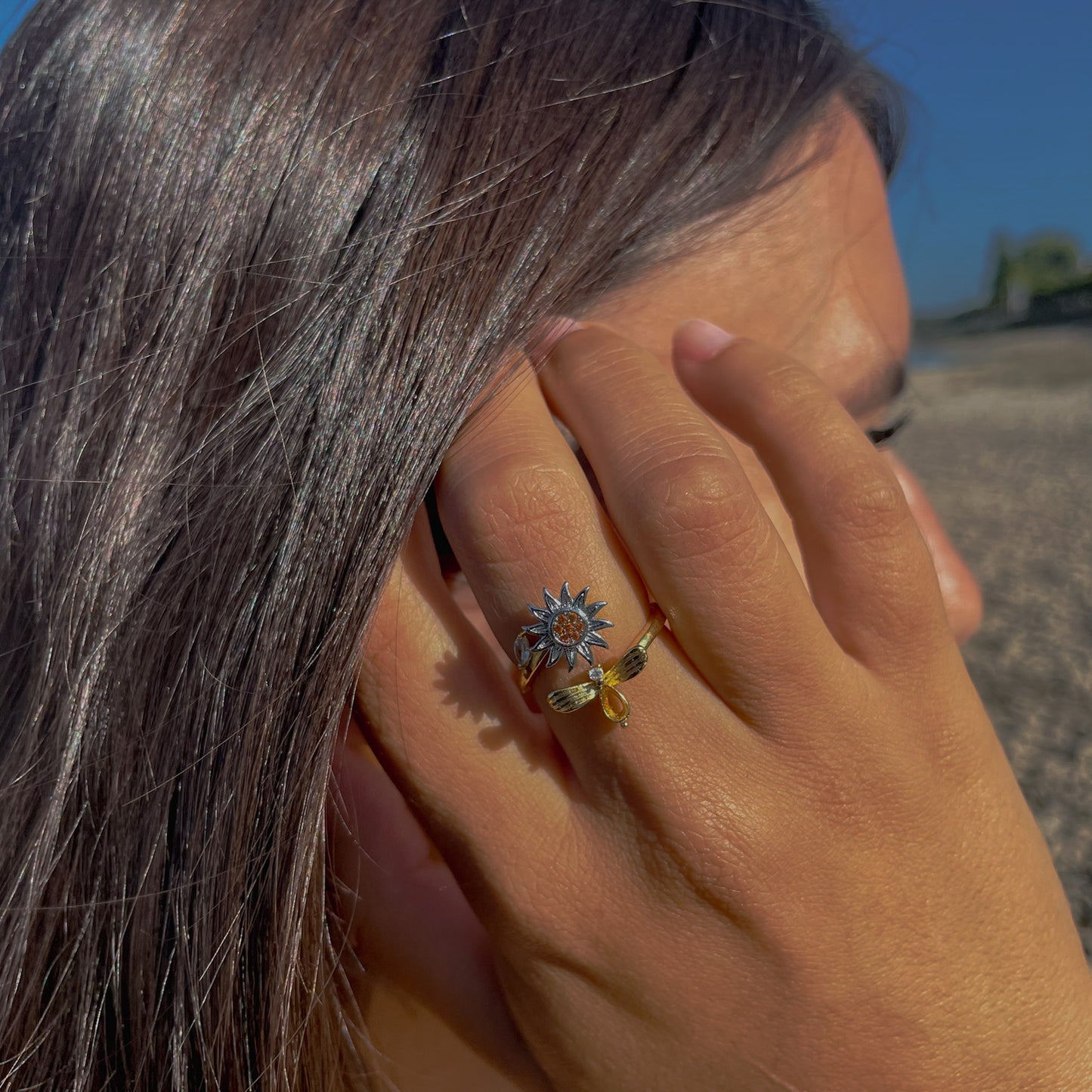 Bee & Bloom Anxiety Ring