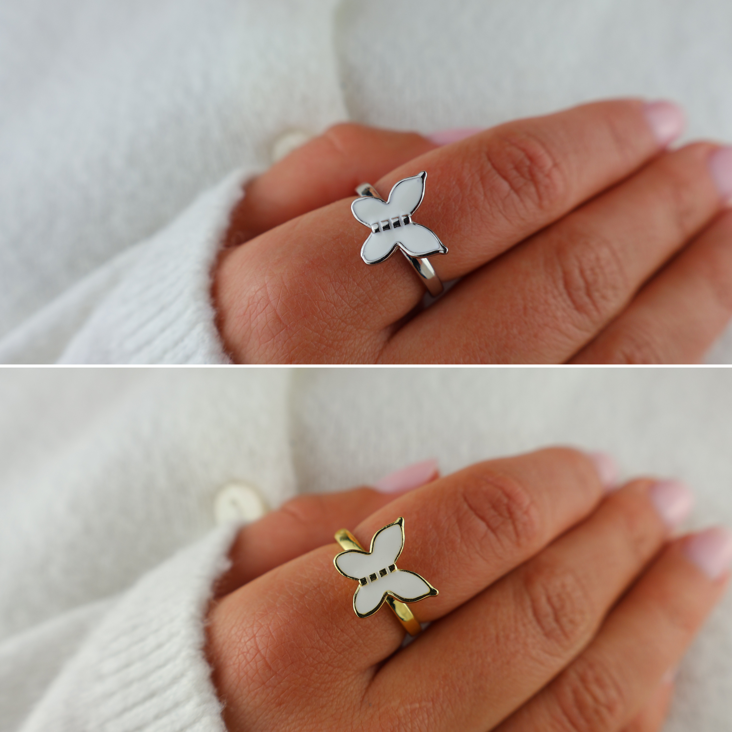 Simple Butterfly Anxiety Ring